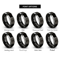 font options for inside engraving on black & grey muddler rings