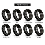 font options for inside engraving on black muddler rings