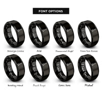 font options for inside engraving on black muddler rings
