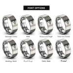 font options for inside engraving on grey muddler minnow rings