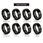 font options for inside engraving on black muhindi corn rings