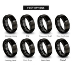 font options for inside engraving on black muhindi corn rings
