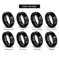 font options for inside engraving on black muhindi corn rings
