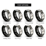font options for inside engraving on black & gray mulcher rings