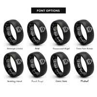 font options for inside engraving on black mulcher rings