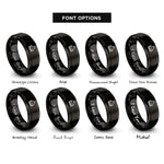font options for inside engraving on black mulcher rings