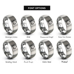 font options for inside engraving on silver mulcher rings