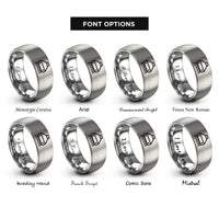font options for inside engraving on silver mulcher rings