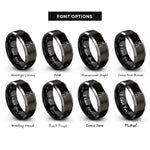 font options for inside engraving on black & gray mule rings