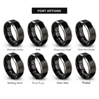 font options for inside engraving on black & gray mule rings