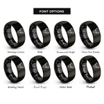 font options for inside engraving on black mule deer rings