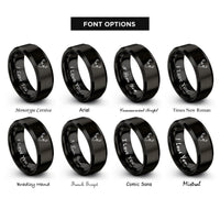 font options for inside engraving on black mule deer rings