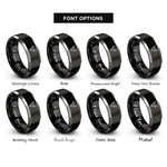 font options for inside engraving on black & grey mule deer buck rings