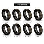 font options for inside engraving on gunmetal & black mule deer buck rings
