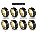 font options for inside engraving on black & gold mule mug rings
