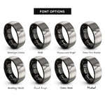 font options for inside engraving on black & grey multi tool pliers rings