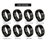 font options for inside engraving on black multi tool pliers rings