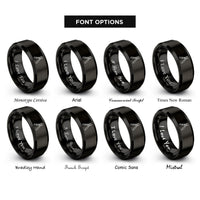 font options for inside engraving on black multi tool pliers rings
