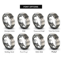 font options for inside engraving on gray multi tool pliers rings