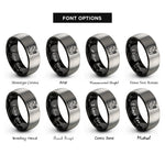 font options for inside engraving on black & silver multimeter rings