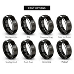 font options for inside engraving on black & grey multimeter rings