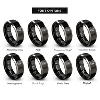 font options for inside engraving on black & grey multimeter rings