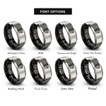 font options for inside engraving on black & grey multimeter rings