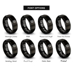 font options for inside engraving on black multimeter rings