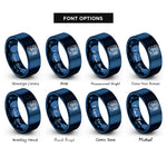 font options for inside engraving on blue multimeter rings