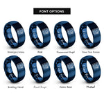 font options for inside engraving on blue multimeter rings