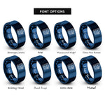 font options for inside engraving on blue multimeter rings