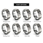 font options for inside engraving on grey multimeter rings