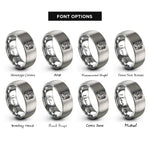 font options for inside engraving on gray multimeter rings