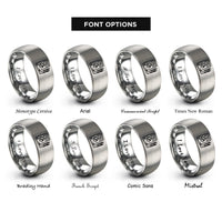 font options for inside engraving on gray multimeter rings