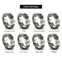 font options for inside engraving on grey multimeter rings