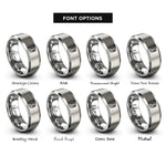 font options for inside engraving on gray multimeter rings