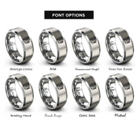 font options for inside engraving on gray multimeter rings