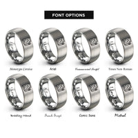 font options for inside engraving on gray multimeter rings