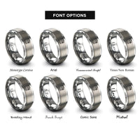 font options for inside engraving on gray multimeter rings