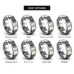 font options for inside engraving on gray multimeter rings