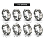 font options for inside engraving on grey multimeter rings