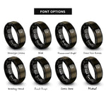 font options for inside engraving on gunmetal & black multimeter rings