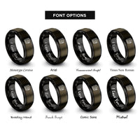 font options for inside engraving on gunmetal & black multimeter rings