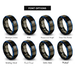 font options for inside engraving on gunmetal & blue multimeter rings
