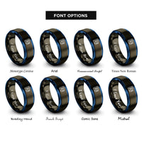 font options for inside engraving on gunmetal & blue multimeter rings