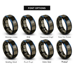 font options for inside engraving on gunmetal & blue multimeter rings
