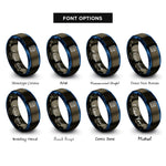 font options for inside engraving on gunmetal & blue multimeter rings