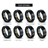 font options for inside engraving on gunmetal & blue multimeter rings