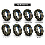 font options for inside engraving on gunmetal & blue multimeter rings
