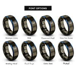 font options for inside engraving on gunmetal & blue multimeter rings